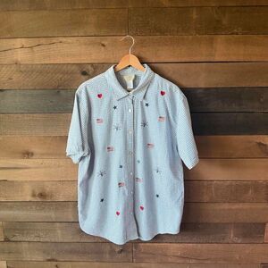 American-vintage Women's Blue and White Shirt